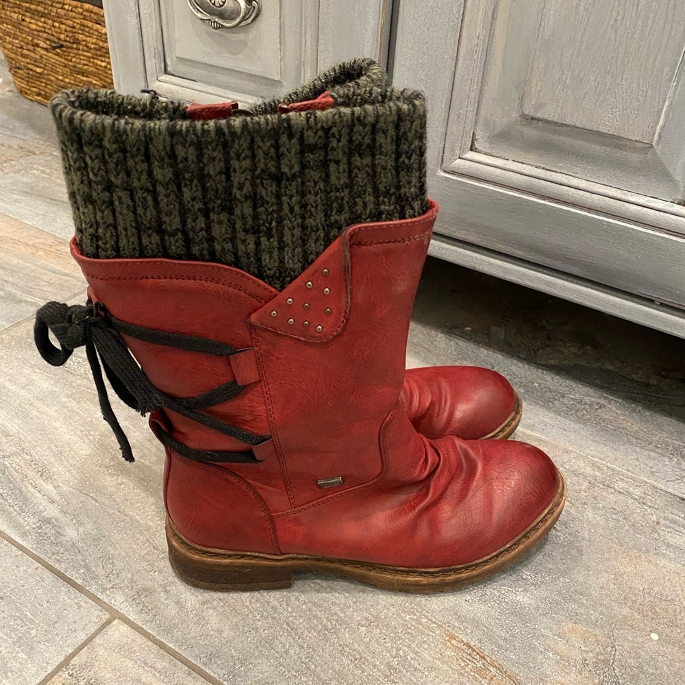 Red Rieker Boots